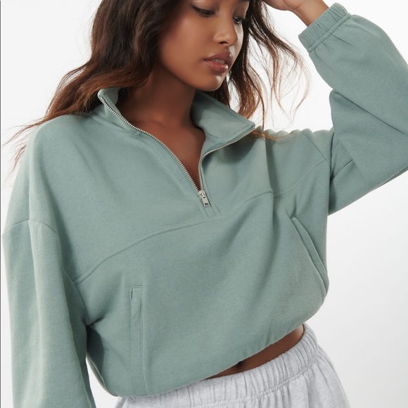 Garage green quarter zip sweater - Picture 5 of 5